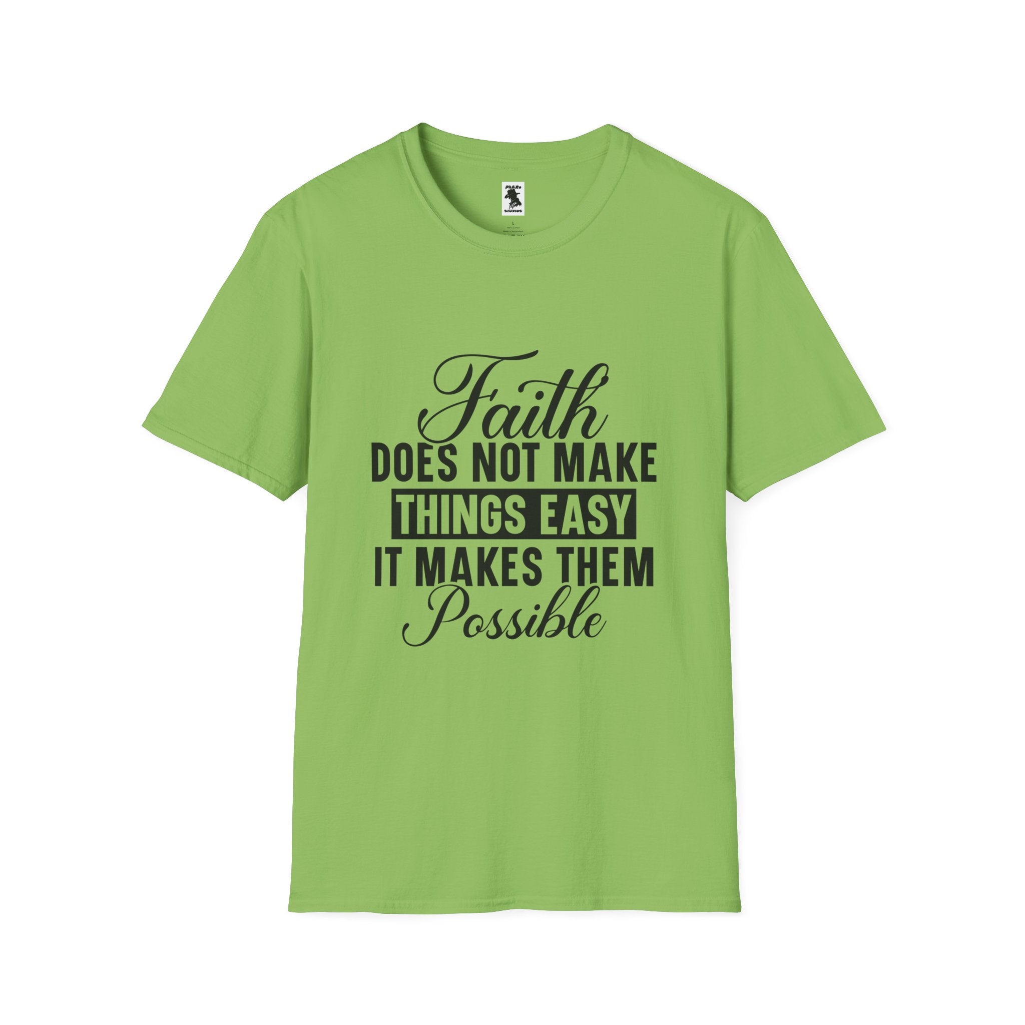 Inspirational Faith T-Shirt: 'Faith Makes Things Possible' - Unisex Softstyle Tee