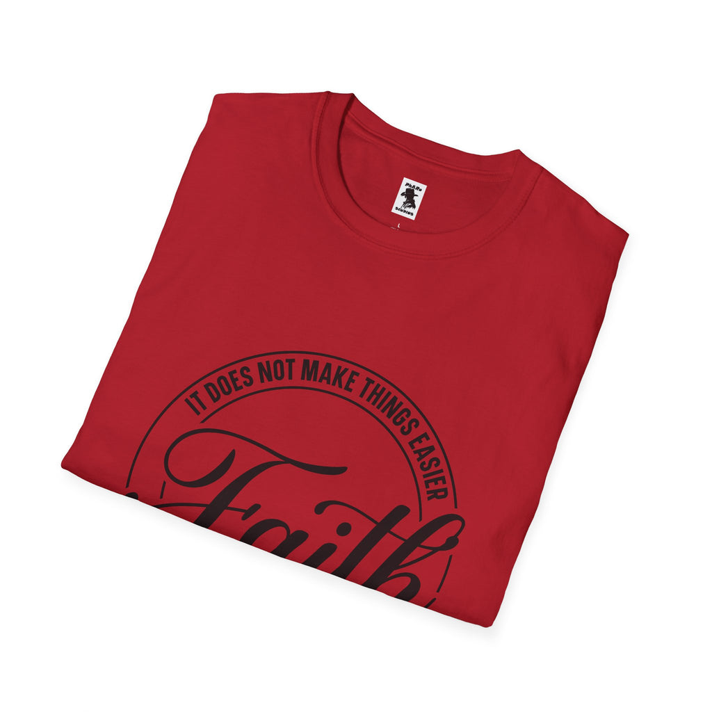Inspirational Faith T-Shirt - Unisex Softstyle Tee with Luke 1:37 Quote