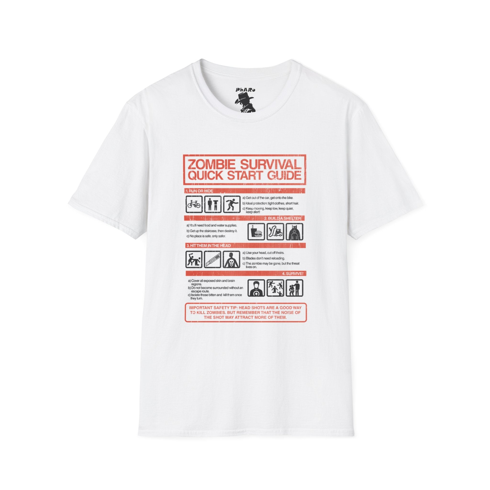 Zombie Survival Quick Start Guide T-Shirt - Unisex Softstyle