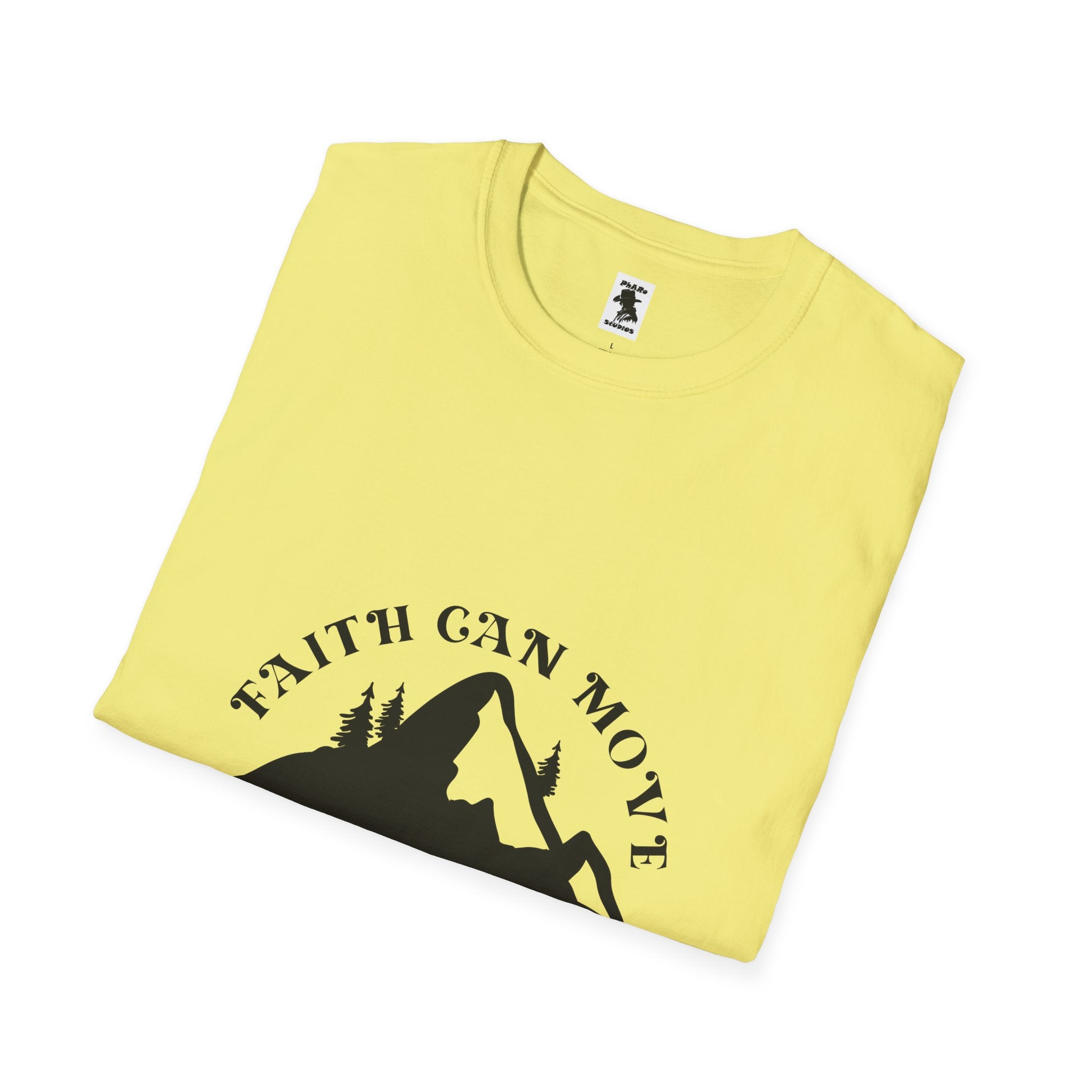 Inspirational Unisex Softstyle T-Shirt - 'Faith Can Move Mountains'