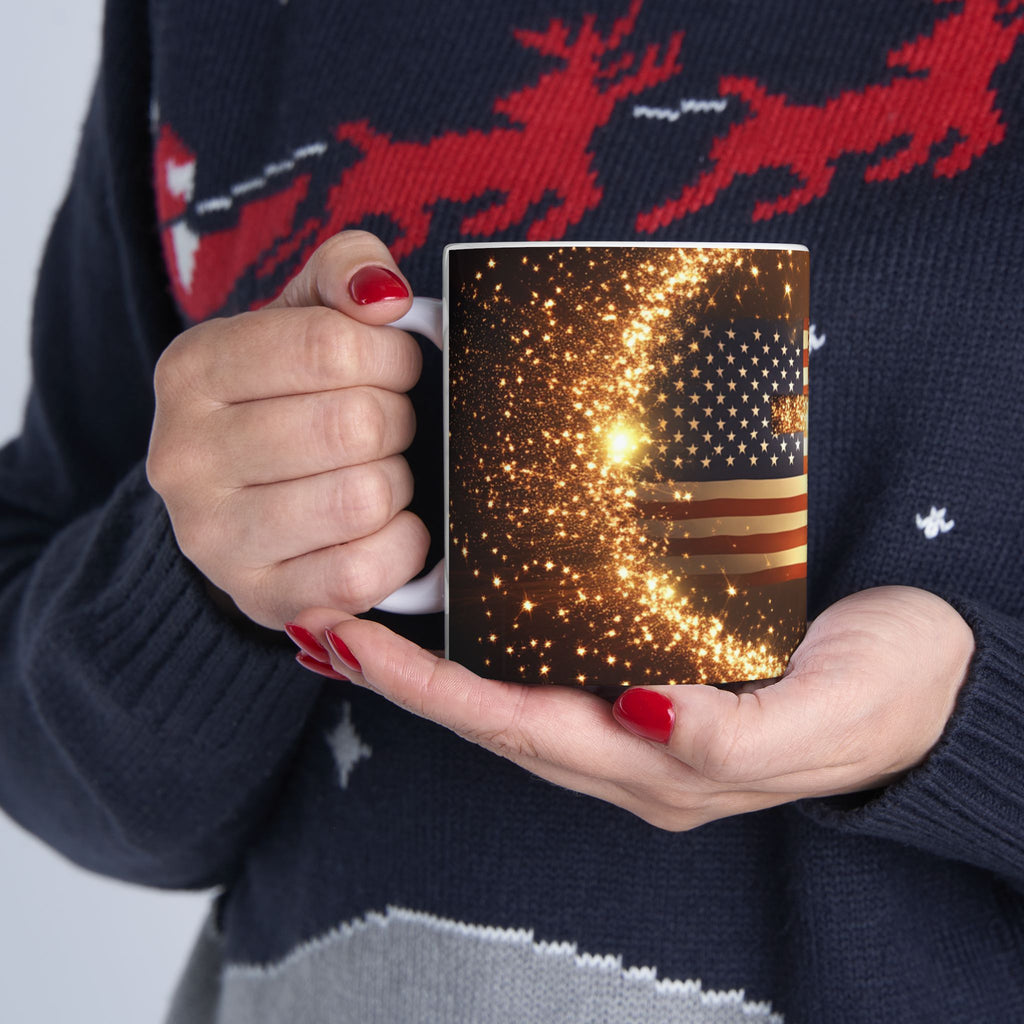 Founders Circle Ceramic Mug | Inspirational Coffee Cup | USA Flag Design | Perfect for Holidays, Gifts, and Everyday Use