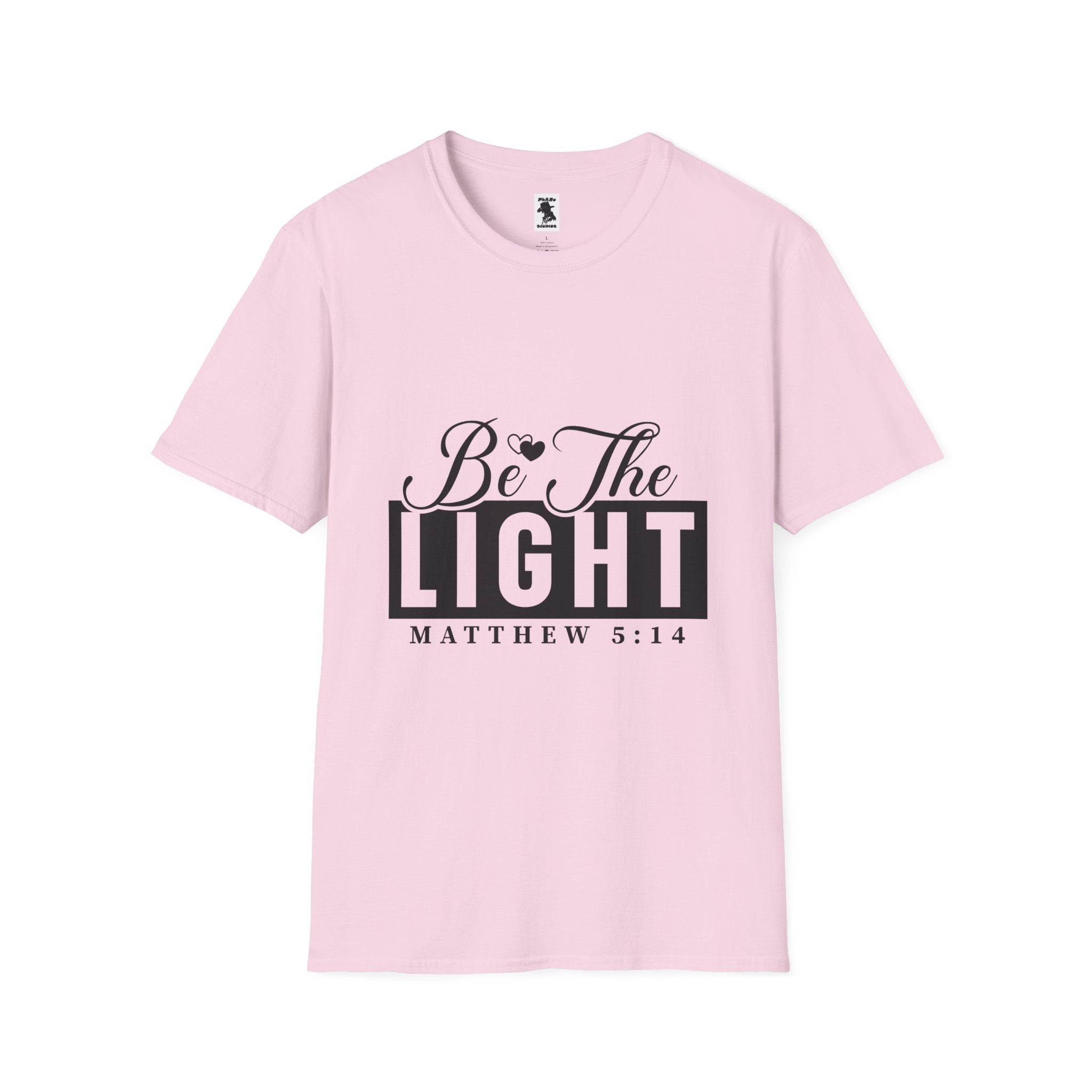 Inspirational Unisex Softstyle T-Shirt - 'Be The Light' Matthew 5:14