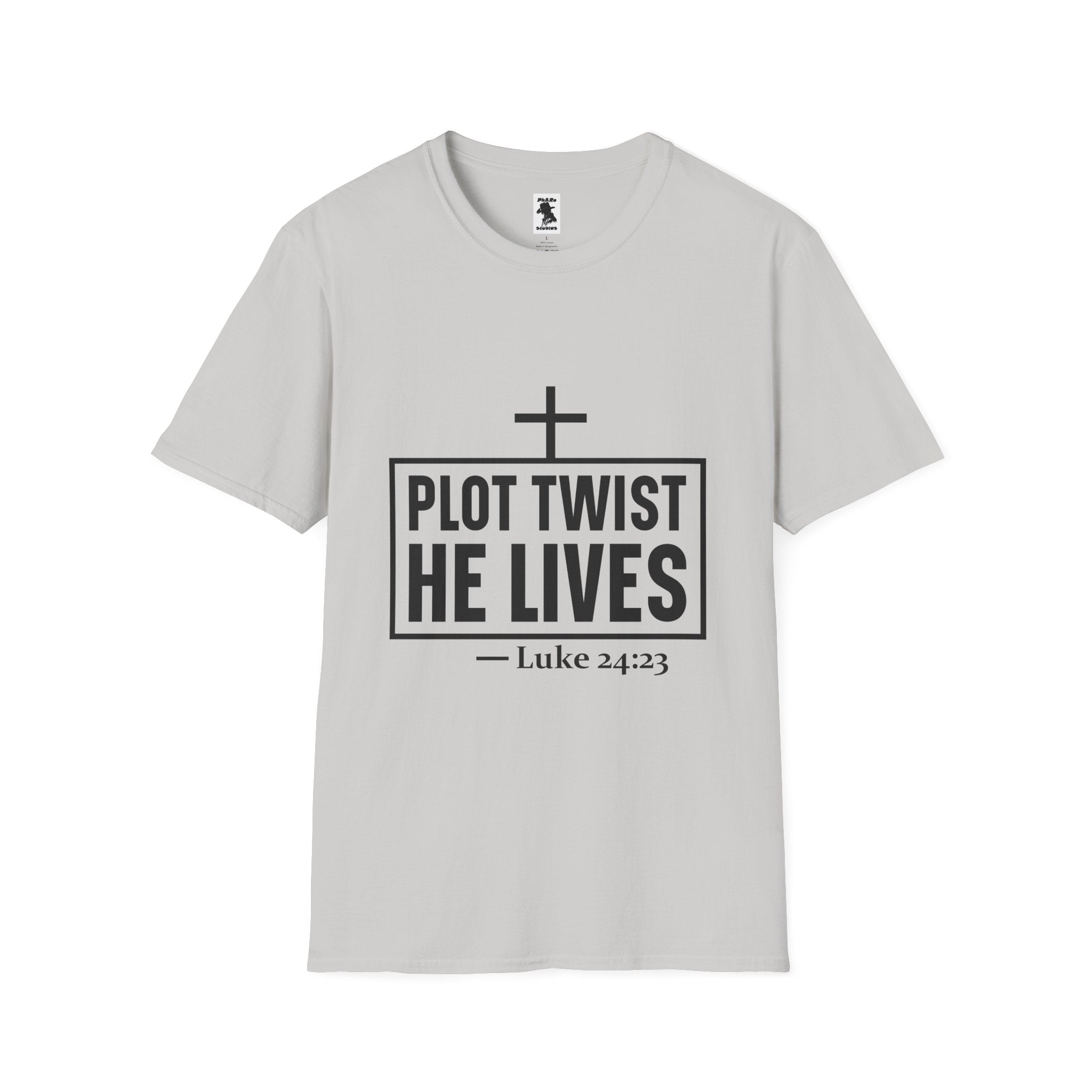 Unisex Softstyle T-Shirt - 'Plot Twist He Lives' Inspirational Faith Shirt