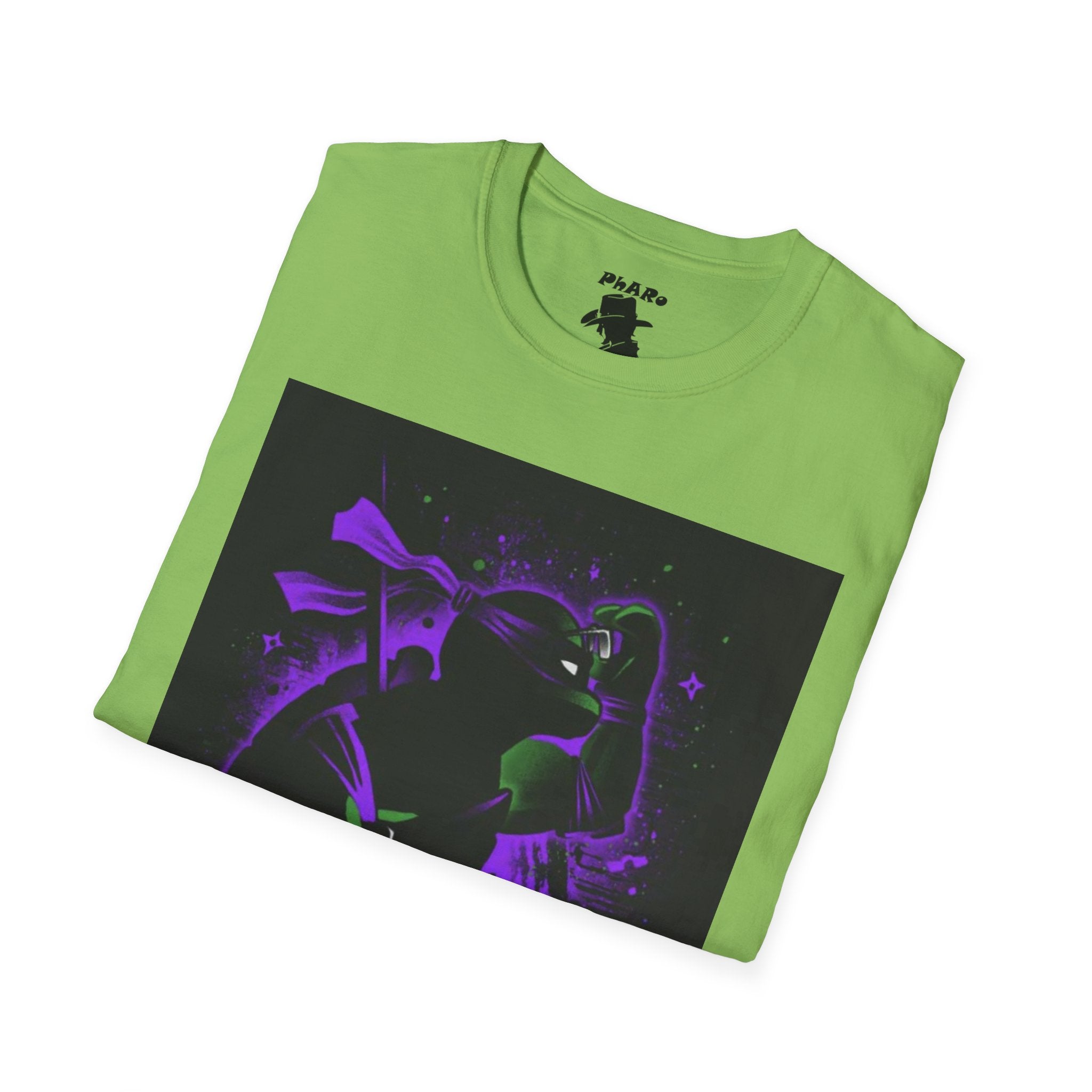 Bold Graphic Unisex T-Shirt - Edgy Design with Purple and Green Elements
