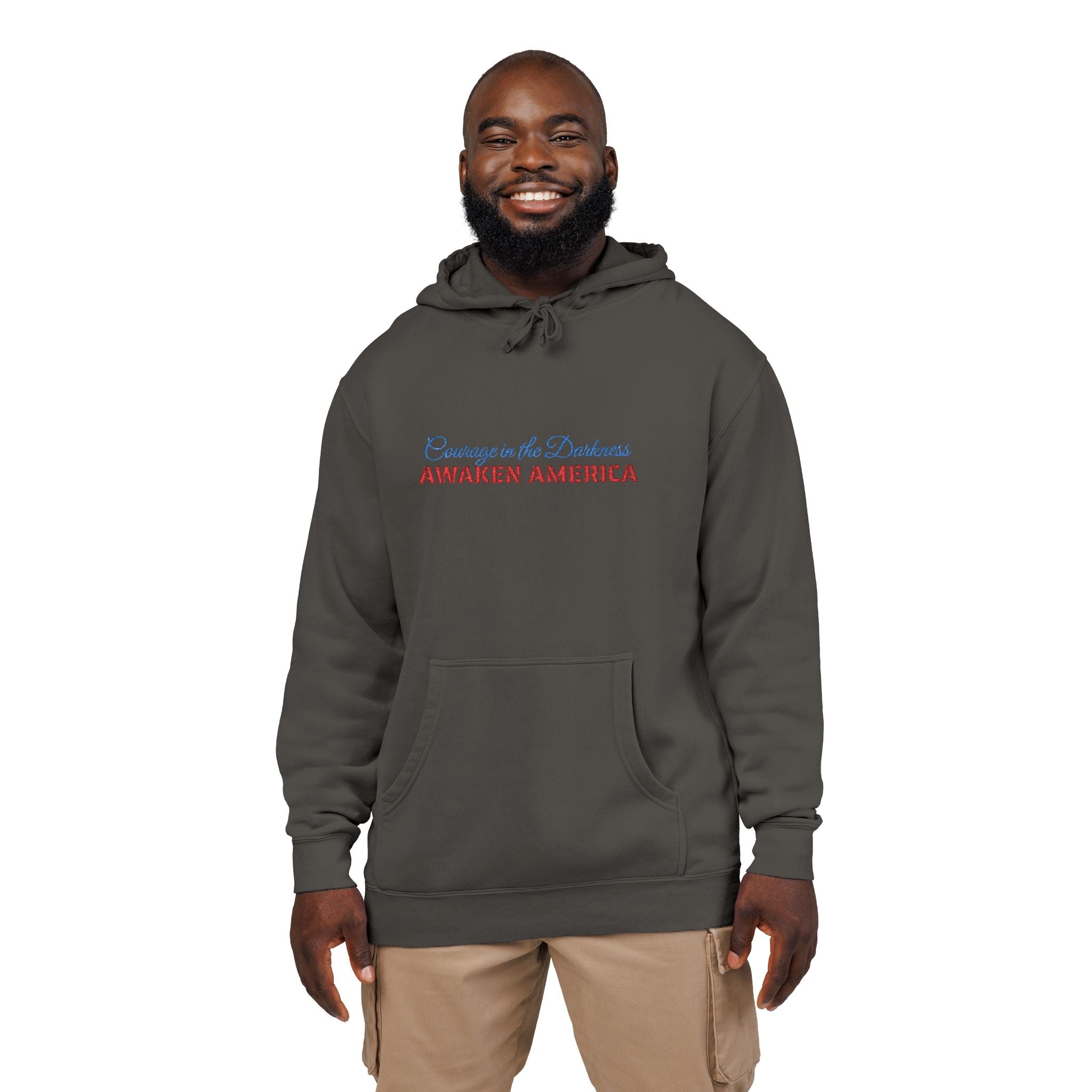 Courage in the Darkness Cozy Embroidered Hoodie for Casual Style, Perfect Gift for Birthdays, Holidays, or Casual Outings, Unisex Fashion, Comfortable Wear