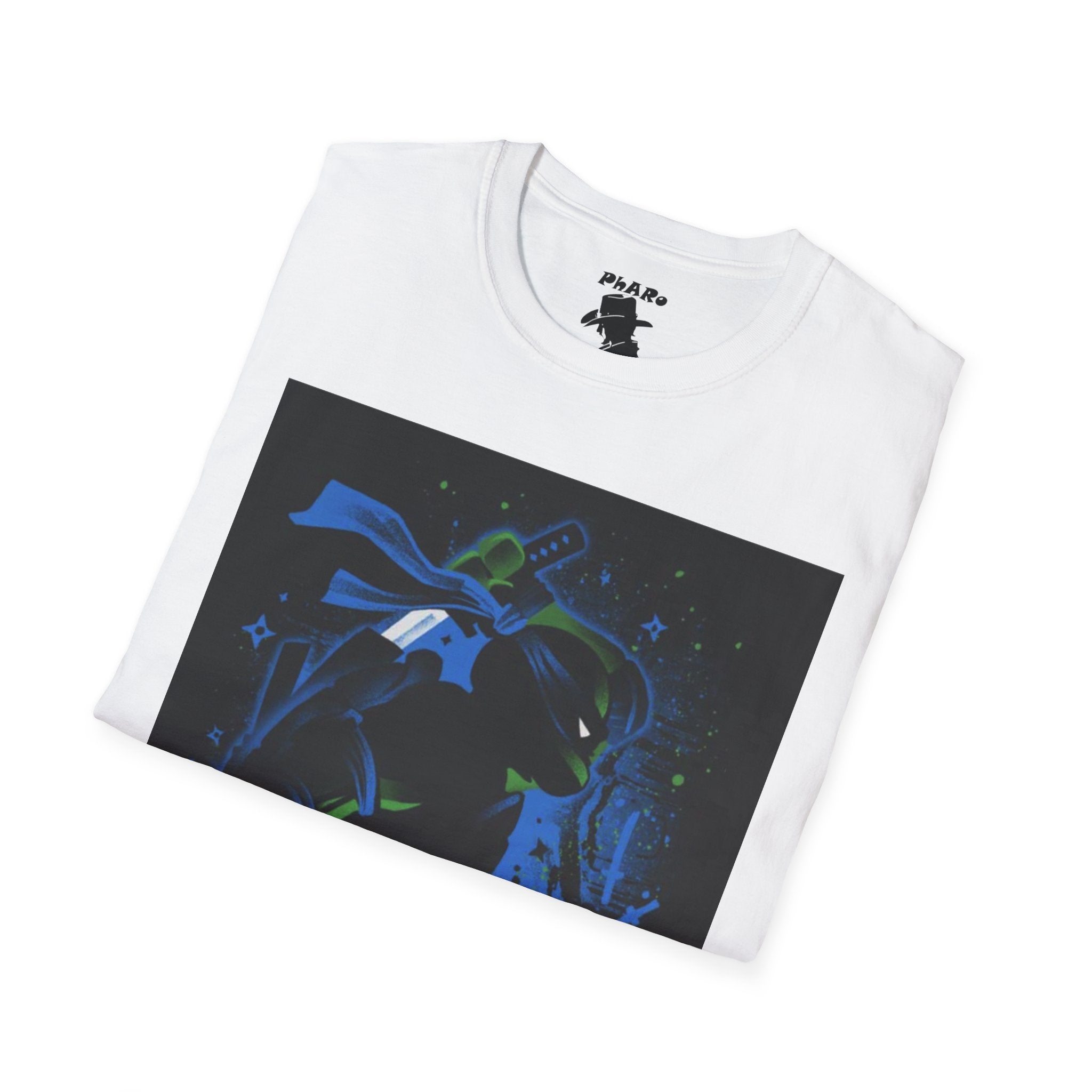 Bold Graphic Unisex T-Shirt - Edgy Design with Blue and Green Elements