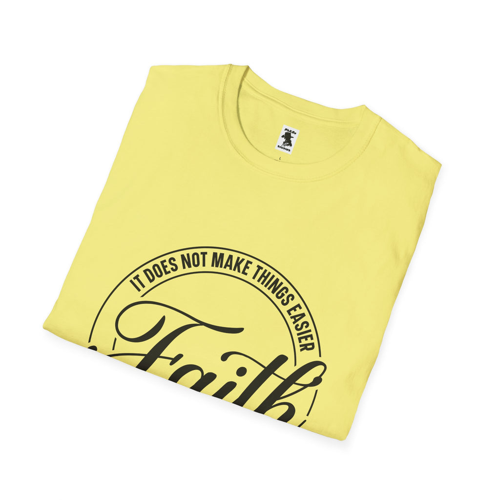 Inspirational Faith T-Shirt - Unisex Softstyle Tee with Luke 1:37 Quote