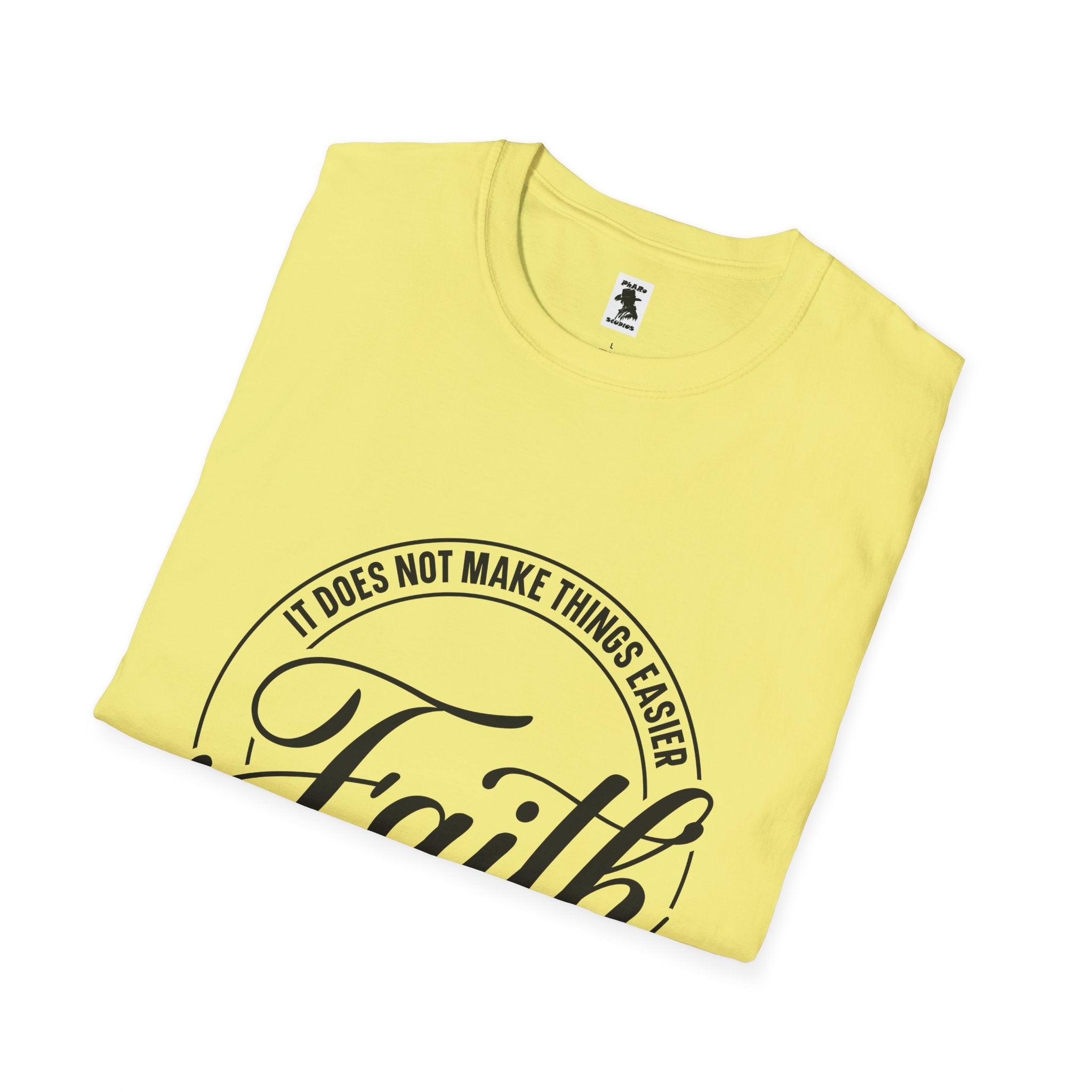 Inspirational Faith T-Shirt - Unisex Softstyle Tee with Luke 1:37 Quote