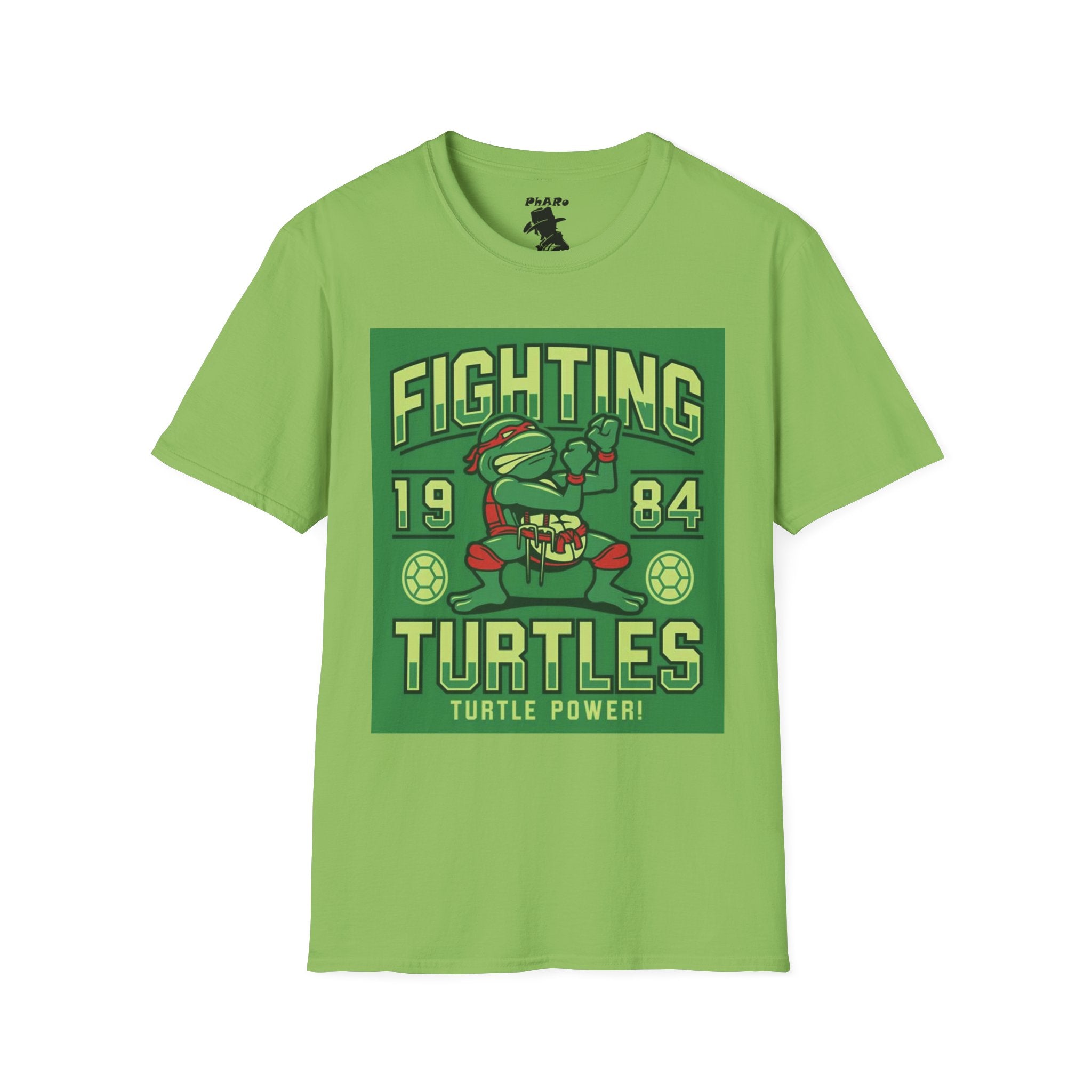 Fighting Turtles Graphic T-Shirt - Turtle Power 1984 Unisex Softstyle