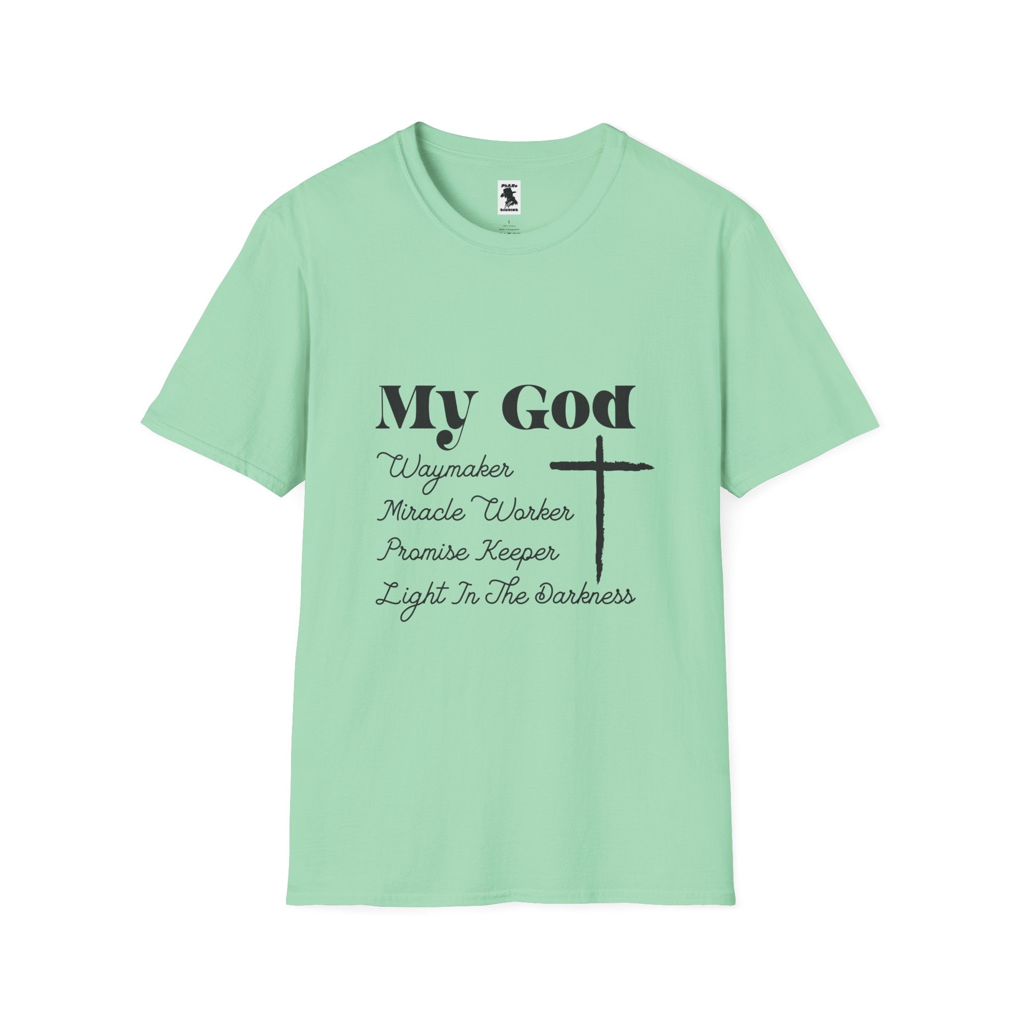 Inspirational Christian T-Shirt - My God Waymaker, Miracle Worker, Promise Keeper