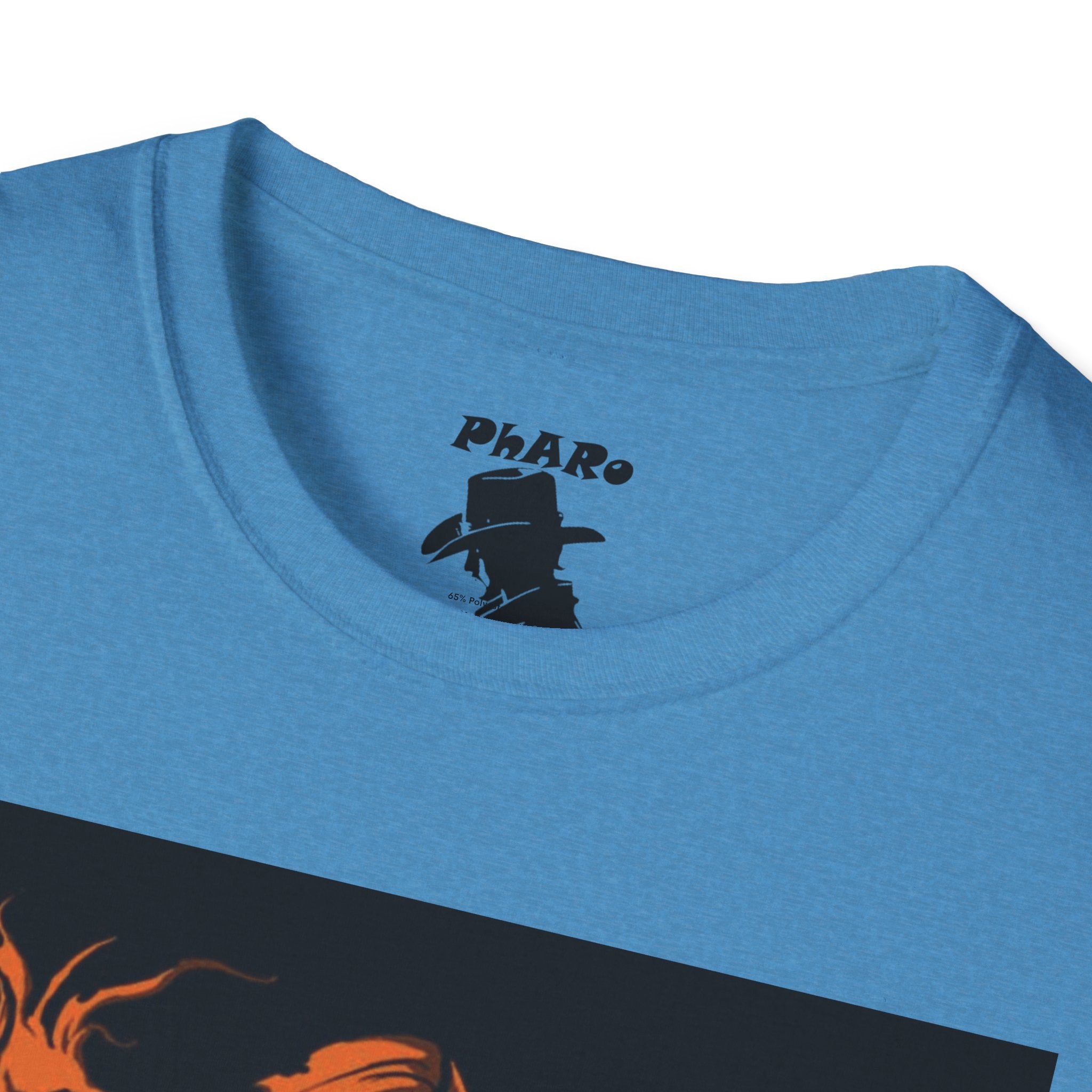 Unisex Softstyle T-Shirt - Orange Nunchuck Bold Graphic Design