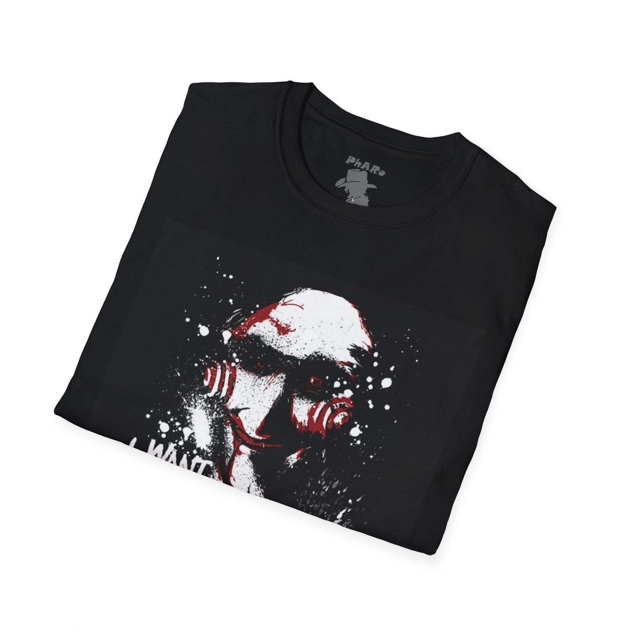 Unisex Softstyle T-Shirt - 'I Want to Play a Game' Horror Tee for Fans