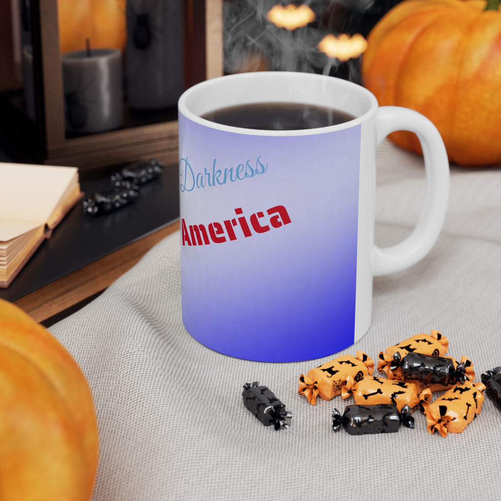 Courage in the Darkness Ceramic Mug, Inspirational Gift for Coffee Lovers, Motivational Tea Cup, American Pride Mug, Unique Home Decor