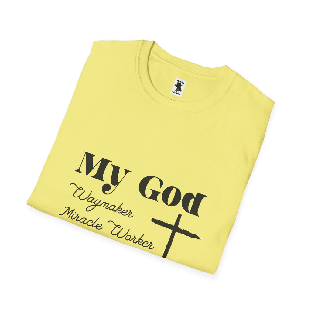 Inspirational Christian T-Shirt - My God Waymaker, Miracle Worker, Promise Keeper