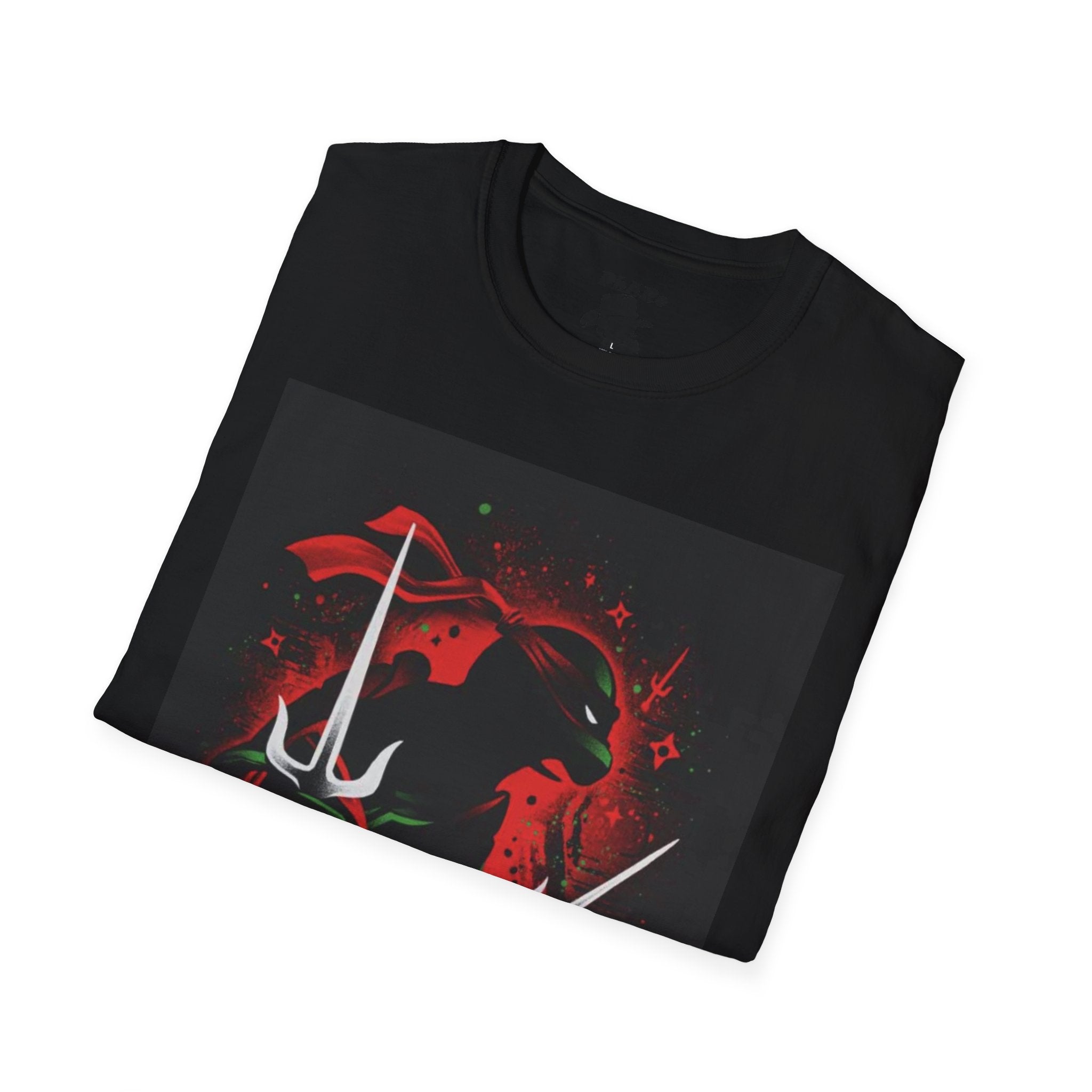 Bold Graphic Unisex T-Shirt - Edgy Design with Red and Green Elements