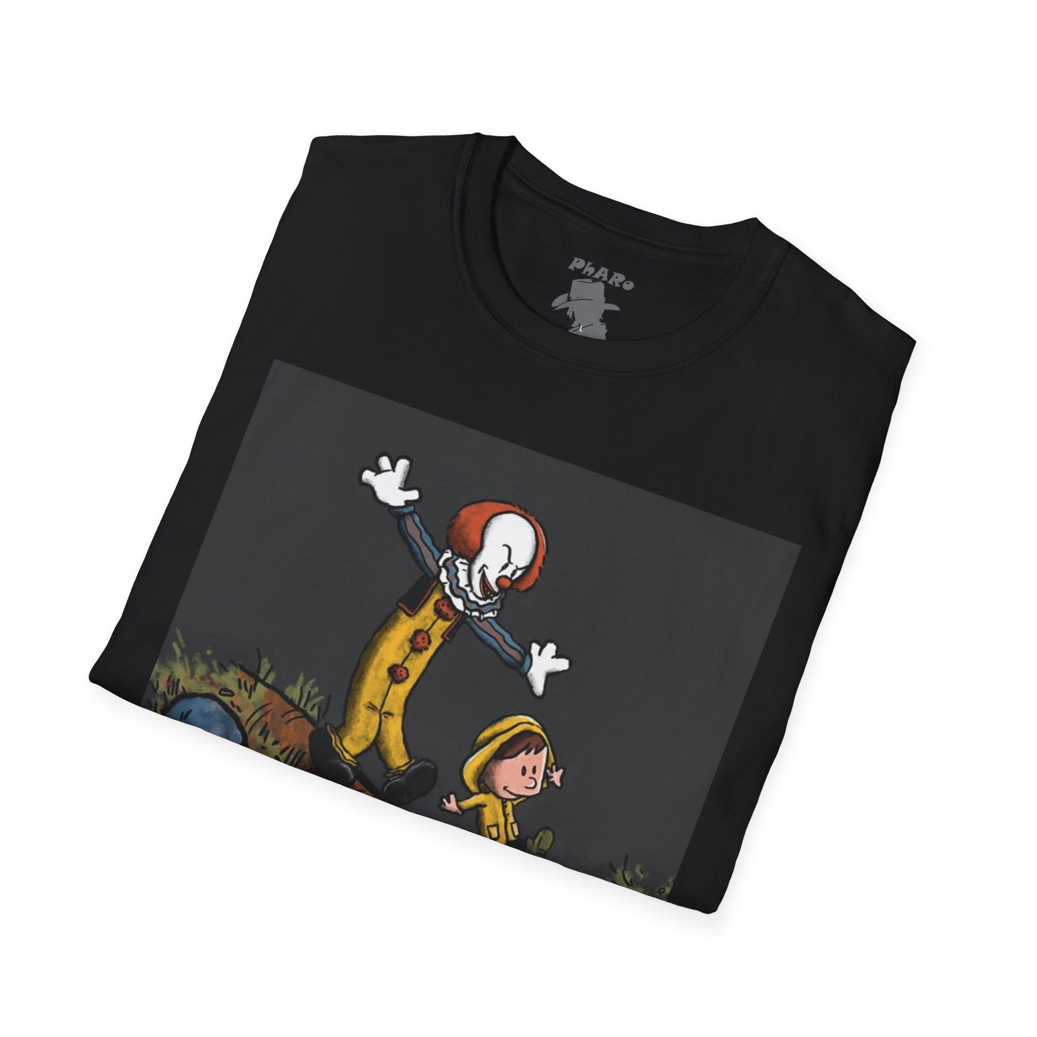 Unisex Softstyle T-Shirt - Spooky Pennywise & Geogie Horror