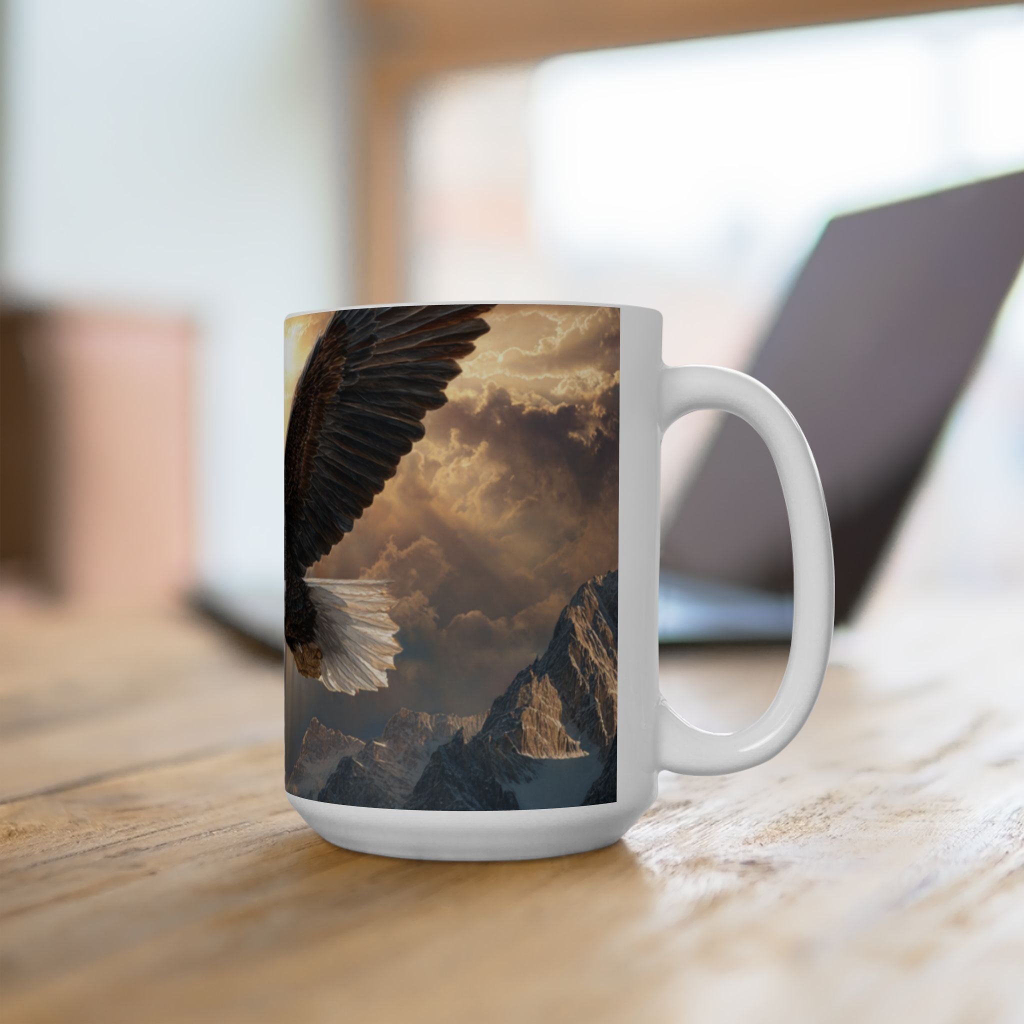 Patriots of Courage Ceramic Mug - Nature Lover Gift, Wildlife Decor, Coffee Mug for Bird Enthusiasts, Imagery of Freedom, Nature Coffee Cup