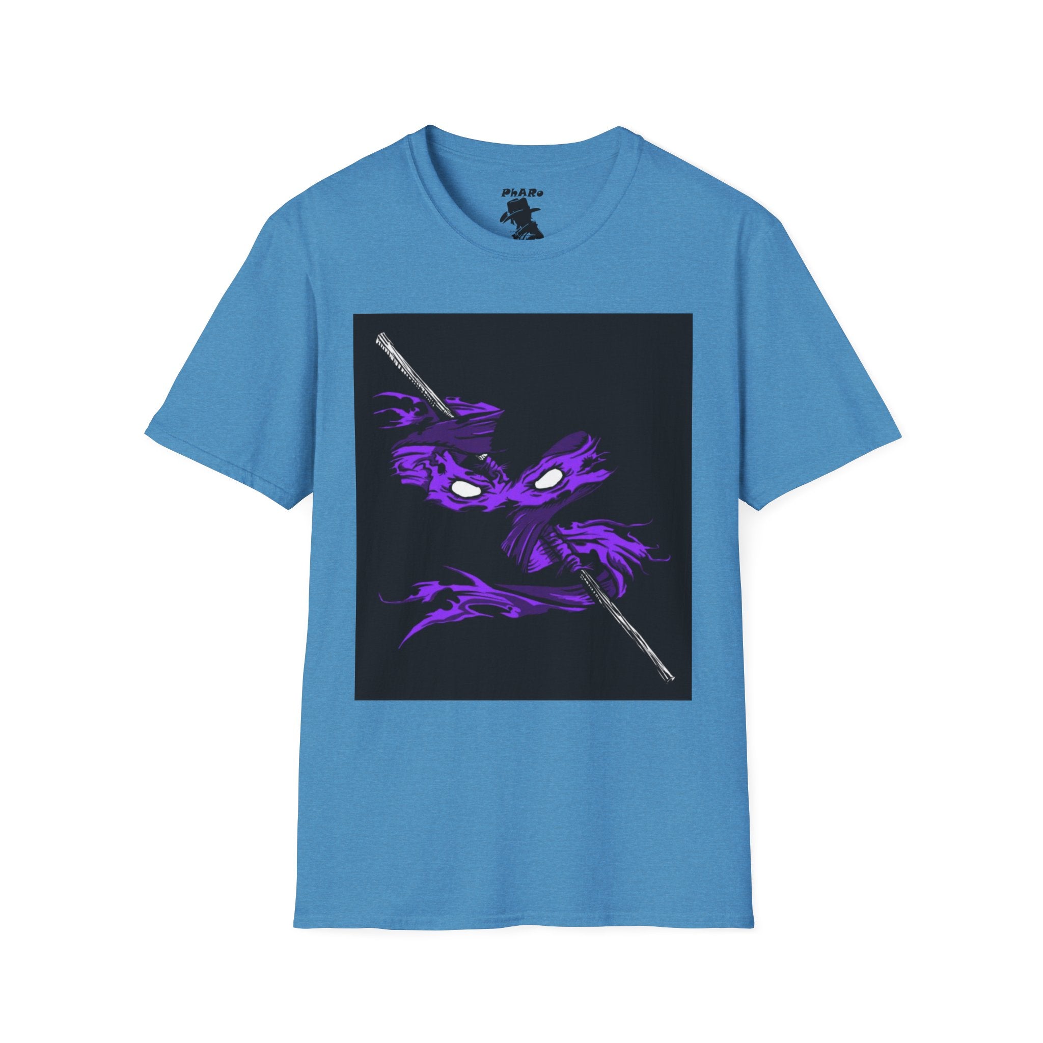 Unisex Softstyle T-Shirt - Bold Purple Turtle Graphic Design