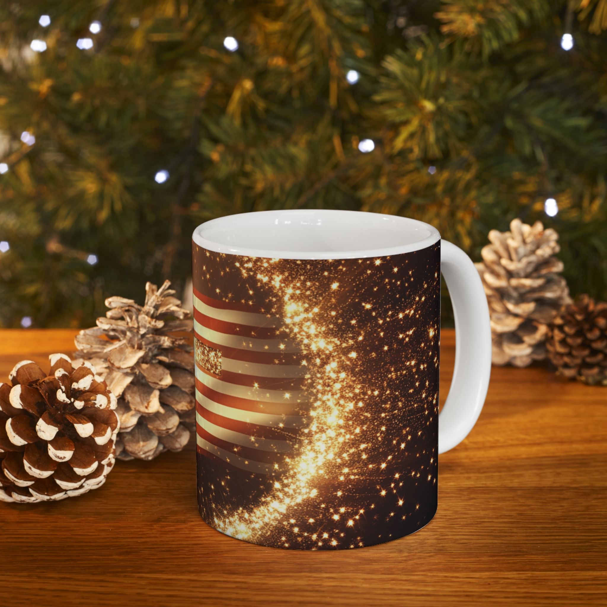 Founders Circle Ceramic Mug | Inspirational Coffee Cup | USA Flag Design | Perfect for Holidays, Gifts, and Everyday Use