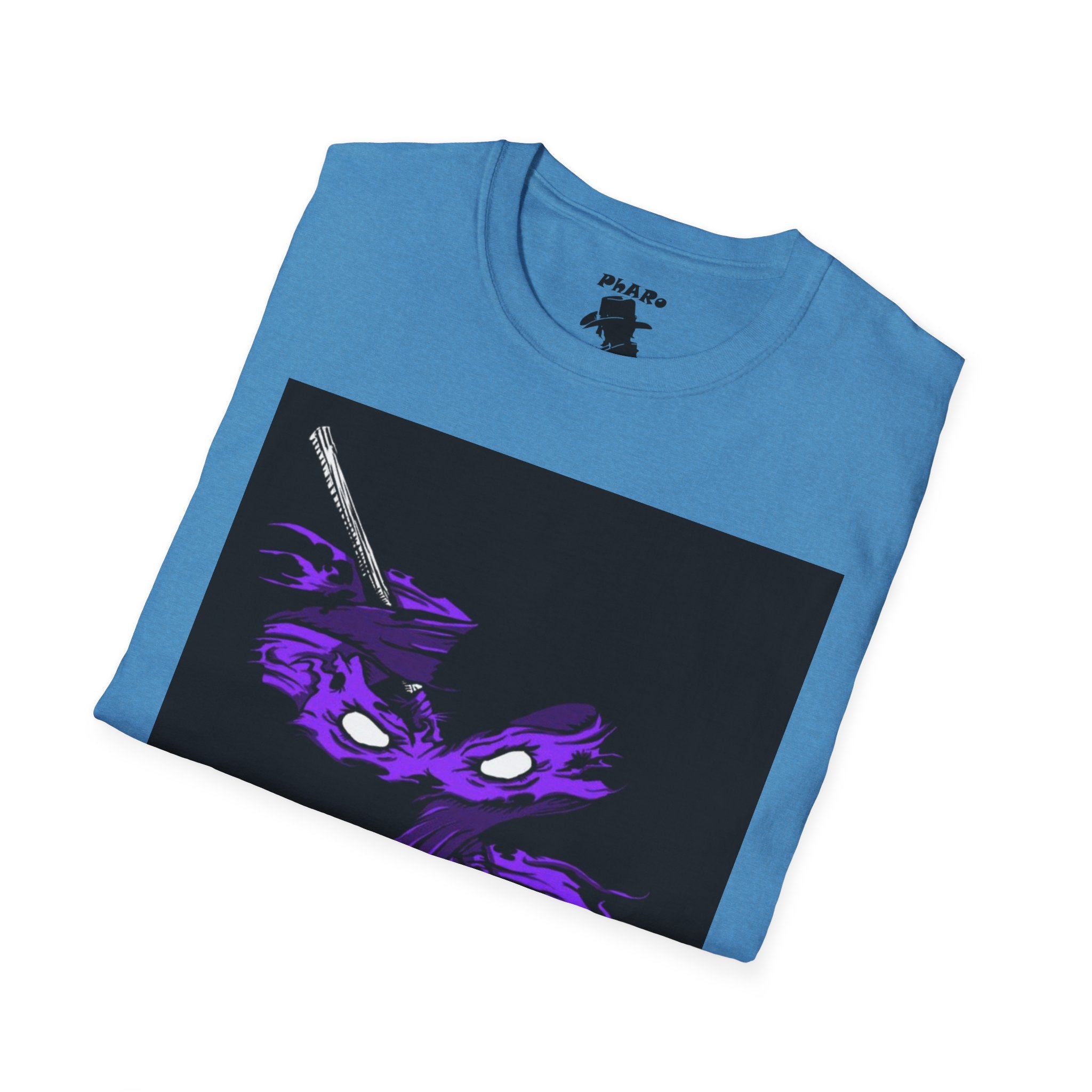 Unisex Softstyle T-Shirt - Bold Purple Turtle Graphic Design