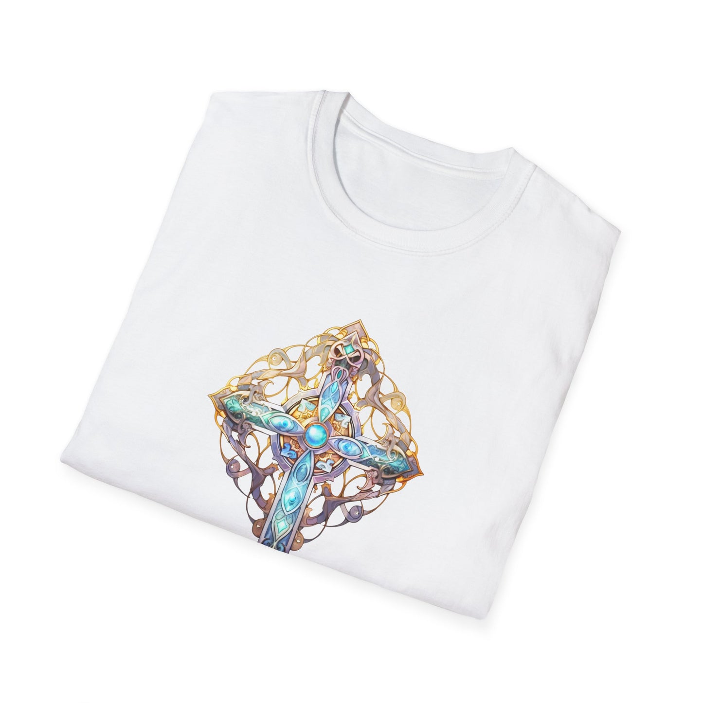 Ornate Stained Glass Cross T-Shirt