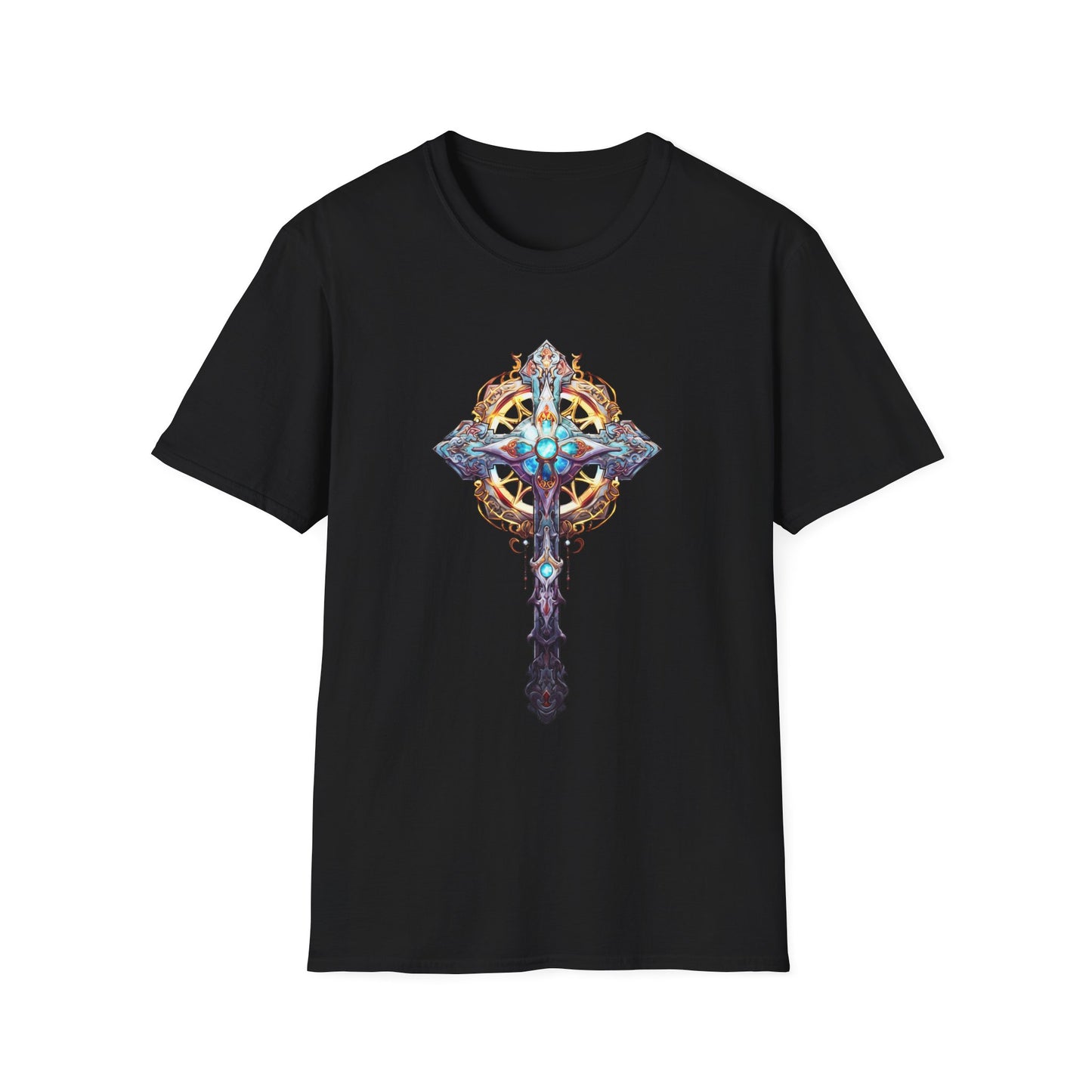 Mystic Crystal Cross T-Shirt — Ornate Fantasy Keyblade Design