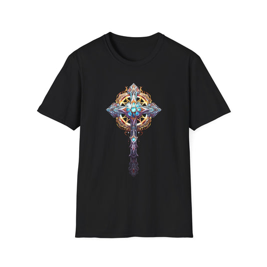 Mystic Crystal Cross T-Shirt — Ornate Fantasy Keyblade Design