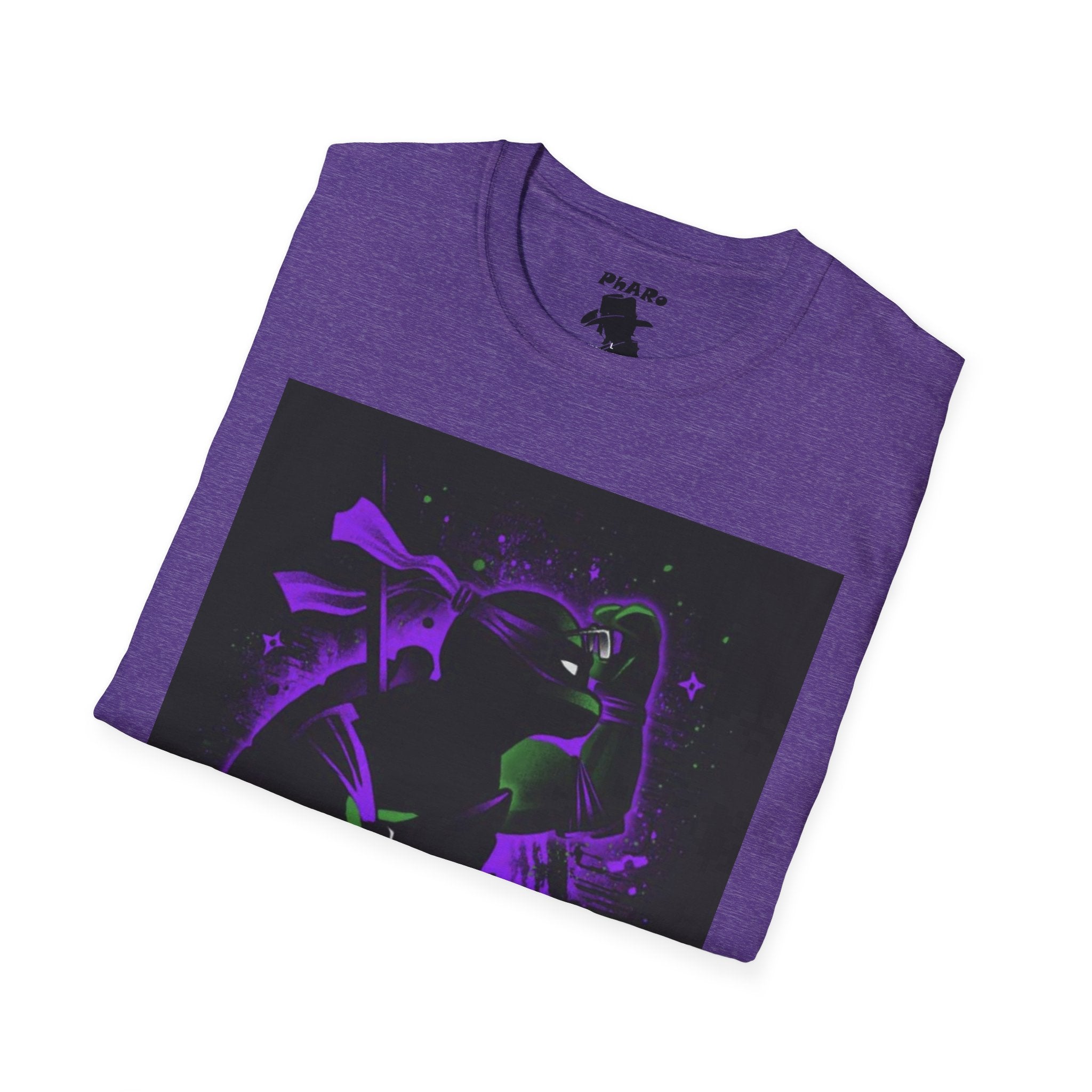 Bold Graphic Unisex T-Shirt - Edgy Design with Purple and Green Elements