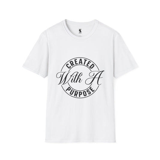 Inspirational Unisex Softstyle T-Shirt - 'Created With A Purpose'