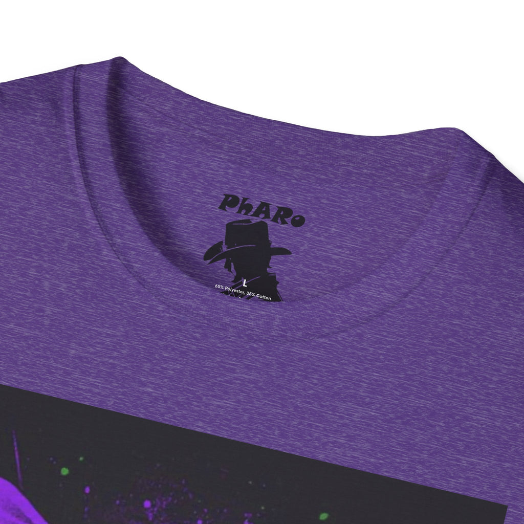 Bold Graphic Unisex T-Shirt - Edgy Design with Purple and Green Elements