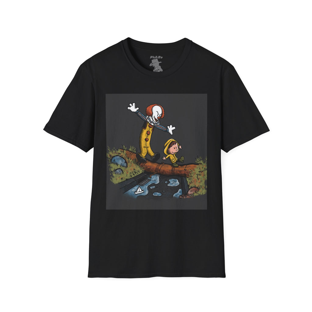 Unisex Softstyle T-Shirt - Spooky Pennywise & Geogie Horror