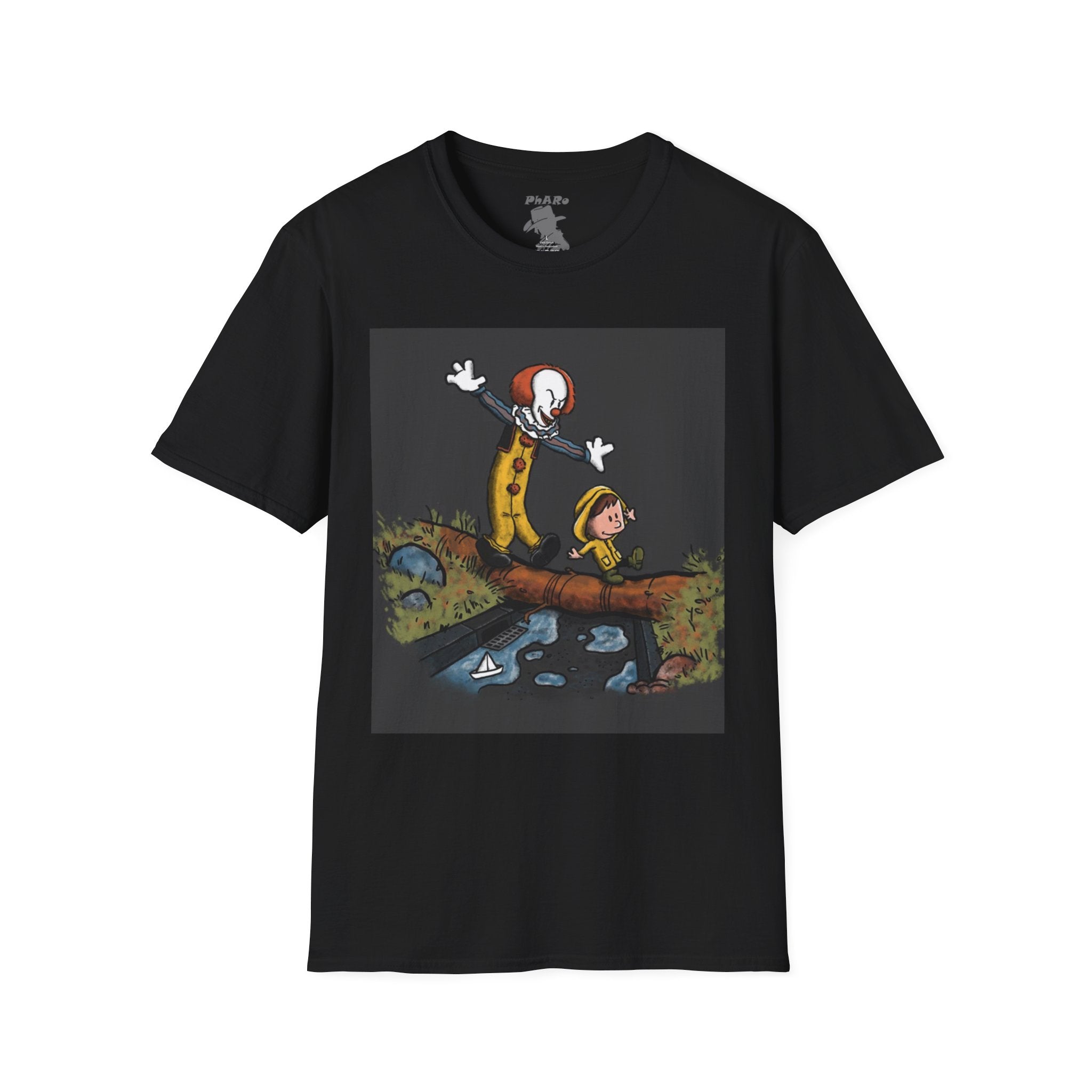 Unisex Softstyle T-Shirt - Spooky Pennywise & Geogie Horror