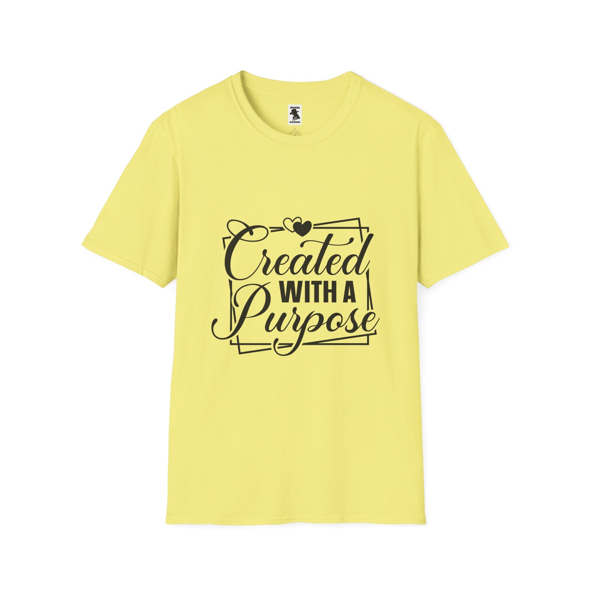 Motivational Unisex Softstyle T-Shirt - "Created with a Purpose"