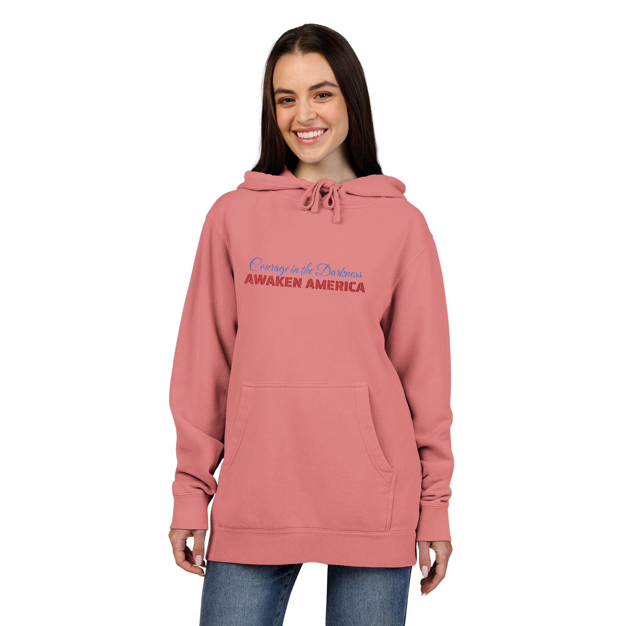 Courage in the Darkness Cozy Embroidered Hoodie for Casual Style, Perfect Gift for Birthdays, Holidays, or Casual Outings, Unisex Fashion, Comfortable Wear