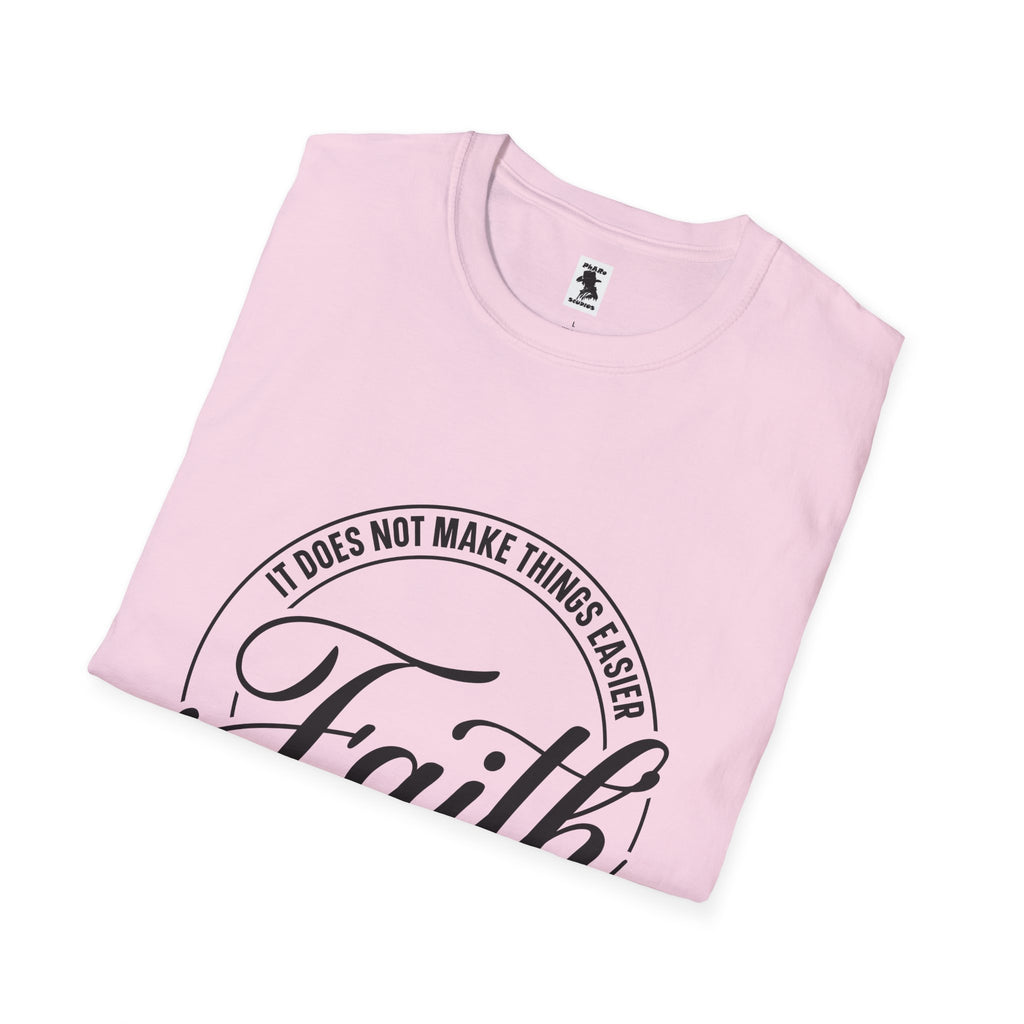 Inspirational Faith T-Shirt - Unisex Softstyle Tee with Luke 1:37 Quote