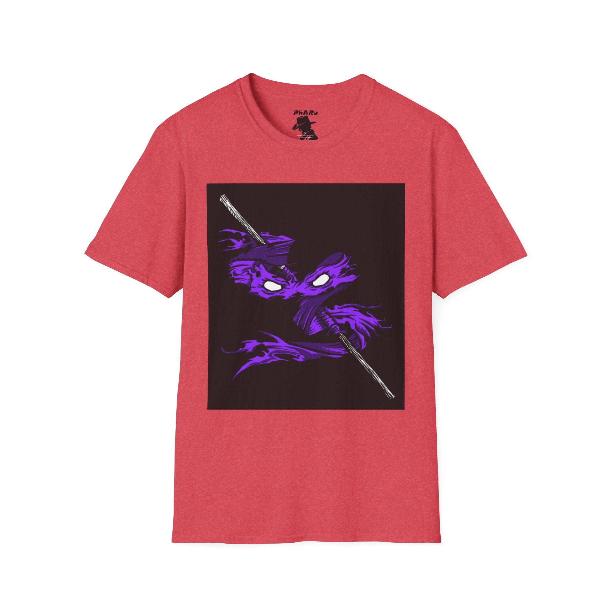 Unisex Softstyle T-Shirt - Bold Purple Turtle Graphic Design