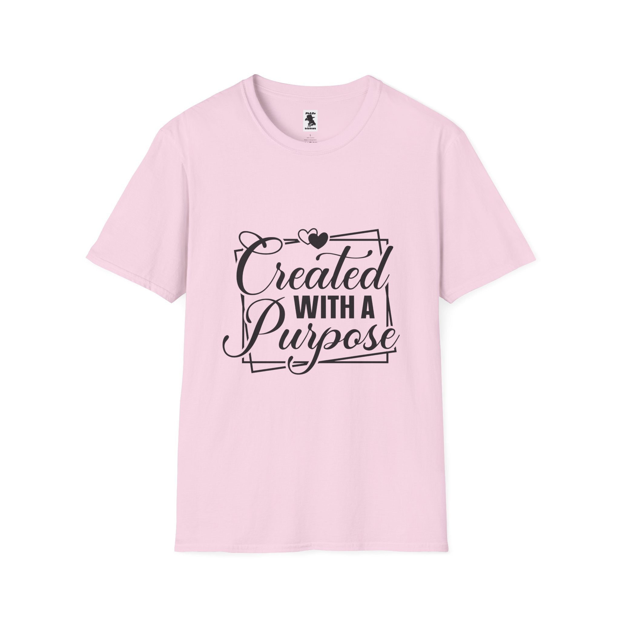 Motivational Unisex Softstyle T-Shirt - "Created with a Purpose"