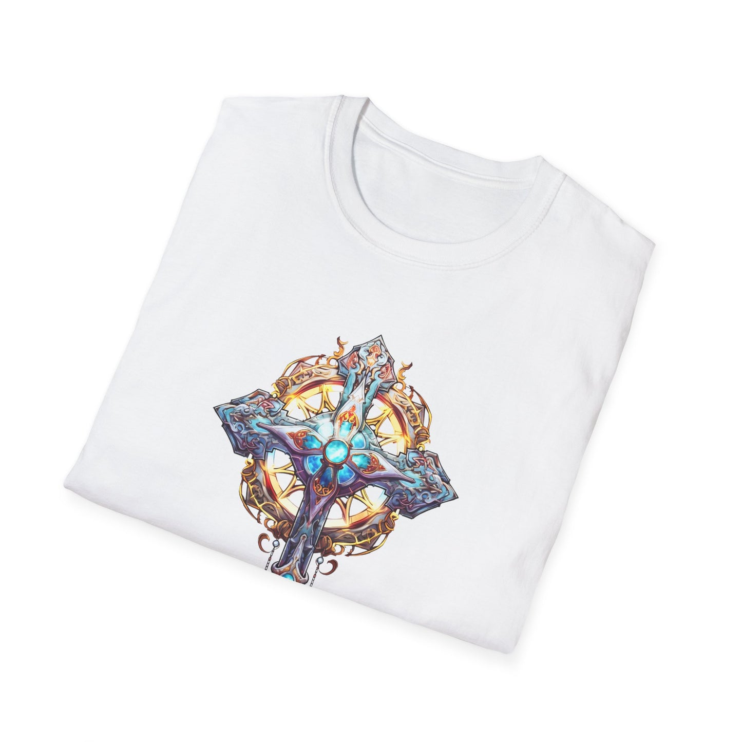 Mystic Crystal Cross T-Shirt — Ornate Fantasy Keyblade Design
