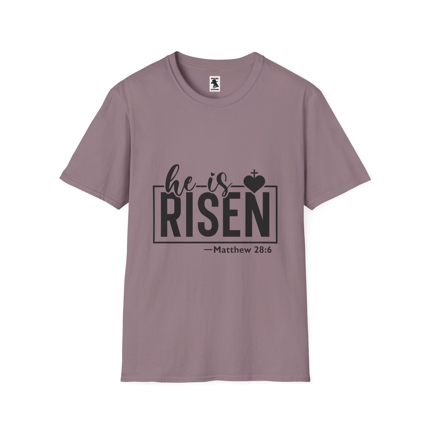 He Is Risen Unisex Softstyle T-Shirt - Faith Inspired Design for Easter Celebrations