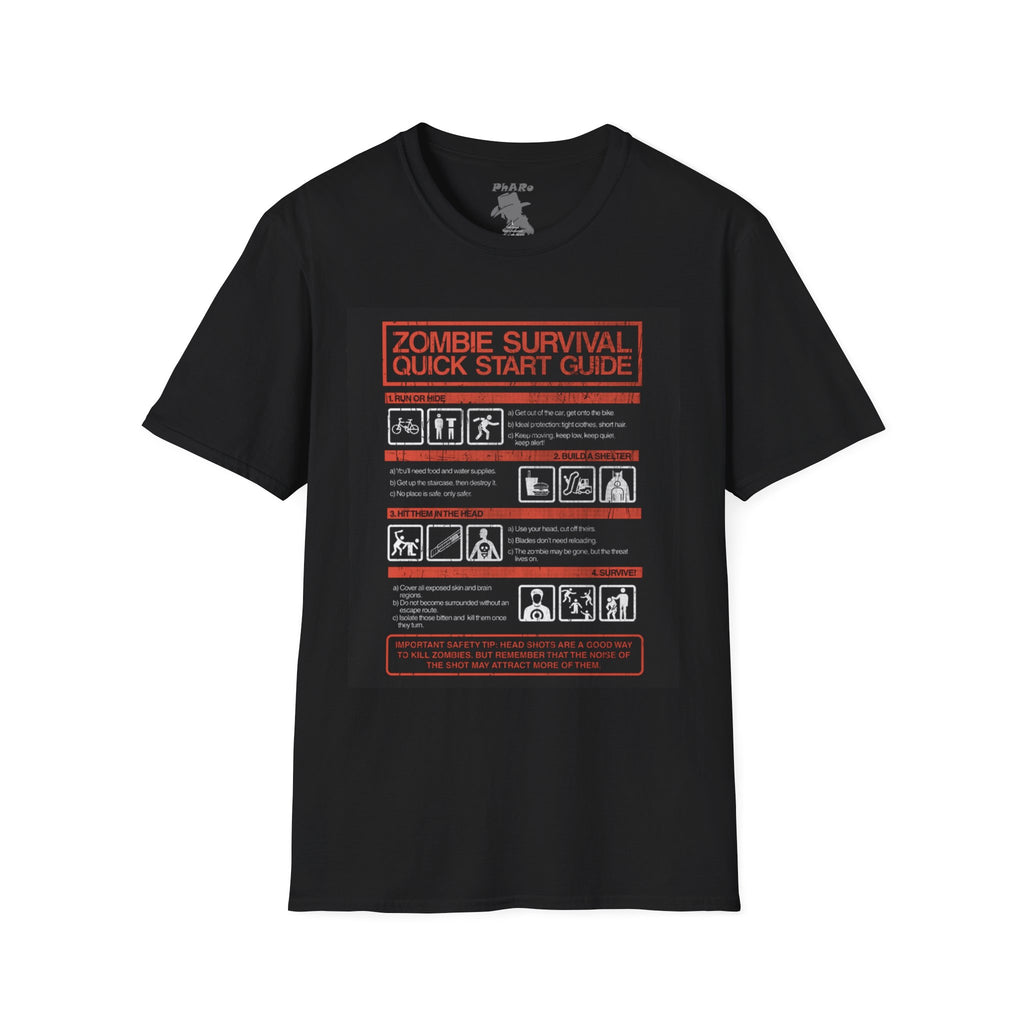 Zombie Survival Quick Start Guide T-Shirt – Unisex Softstyle Tee for Survival Fans