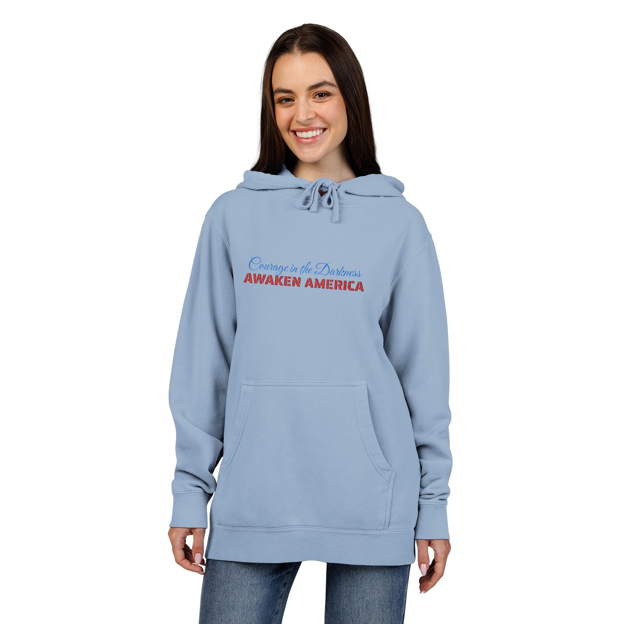 Courage in the Darkness Cozy Embroidered Hoodie for Casual Style, Perfect Gift for Birthdays, Holidays, or Casual Outings, Unisex Fashion, Comfortable Wear