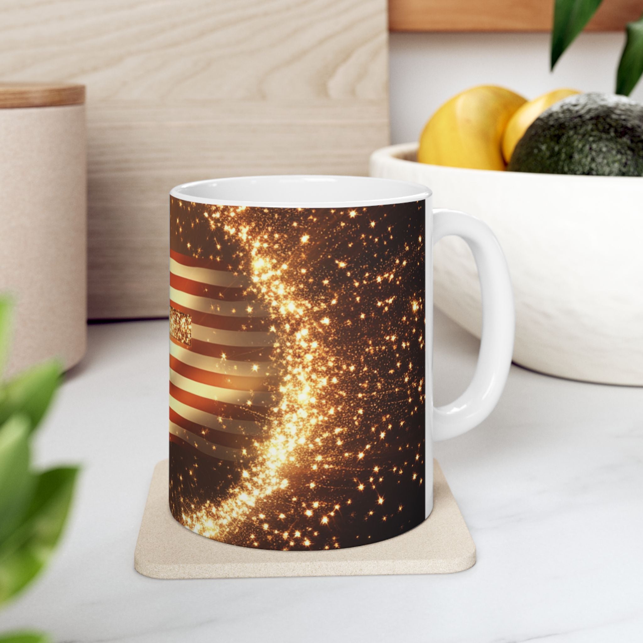 Founders Circle Ceramic Mug | Inspirational Coffee Cup | USA Flag Design | Perfect for Holidays, Gifts, and Everyday Use