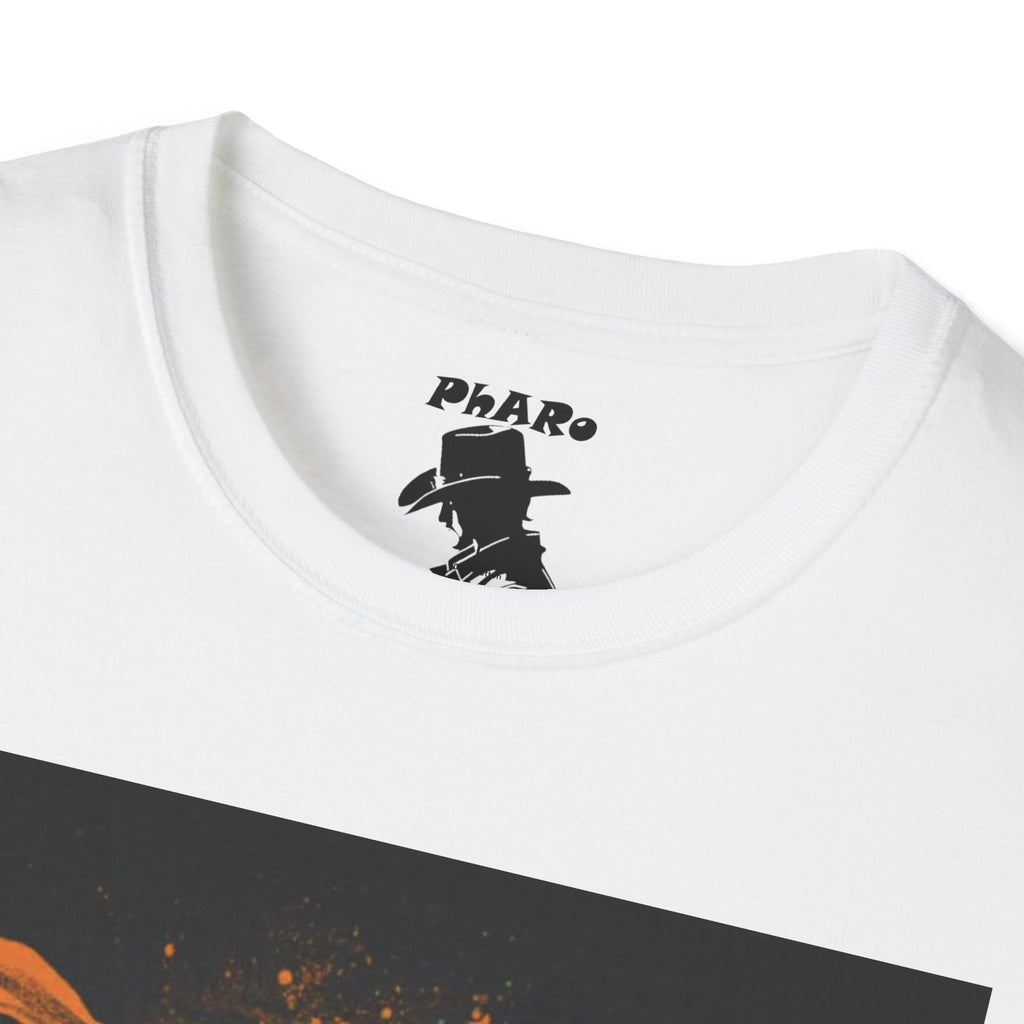 Bold Graphic Unisex T-Shirt - Edgy Design with Orange and Green Elements