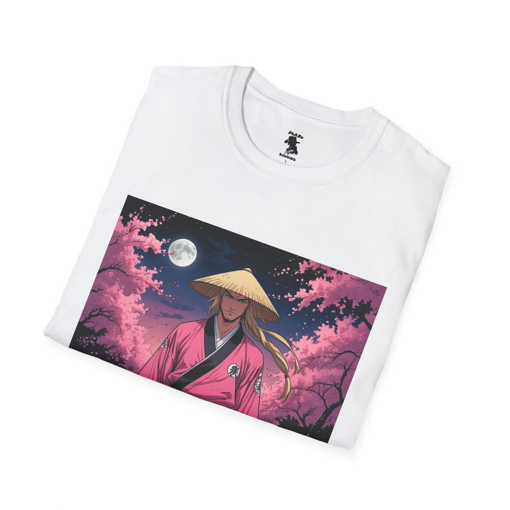 Crimson Twilight Samurai T-Shirt | Unisex Softstyle Tee for Anime Fans