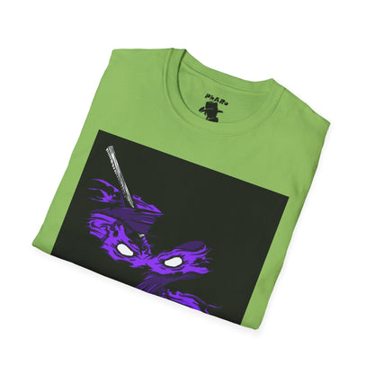 Unisex Softstyle T-Shirt - Bold Purple Turtle Graphic Design