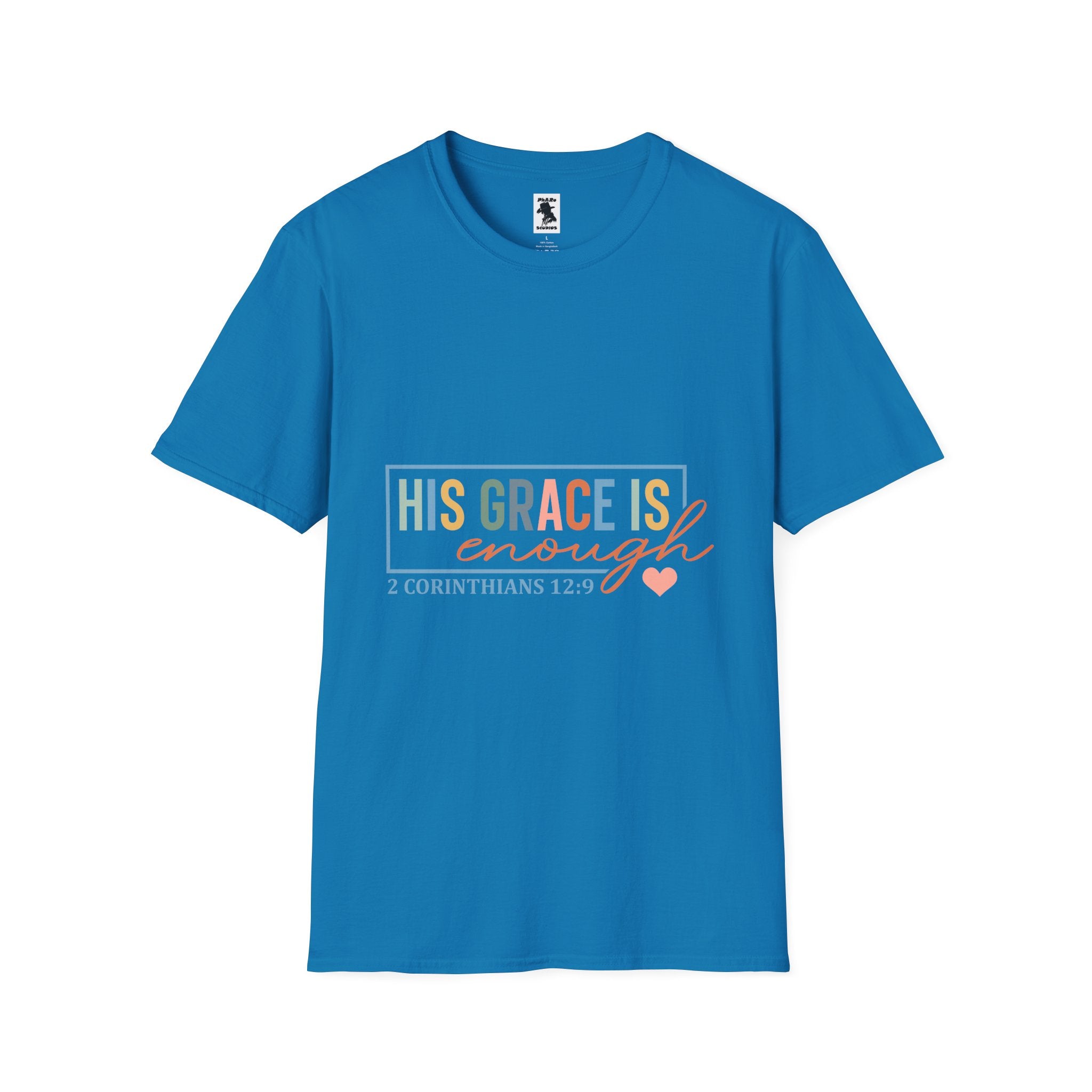 Inspirational Quote Unisex T-Shirt - 'His Grace Is Enough' - 2 Corinthians 12:9
